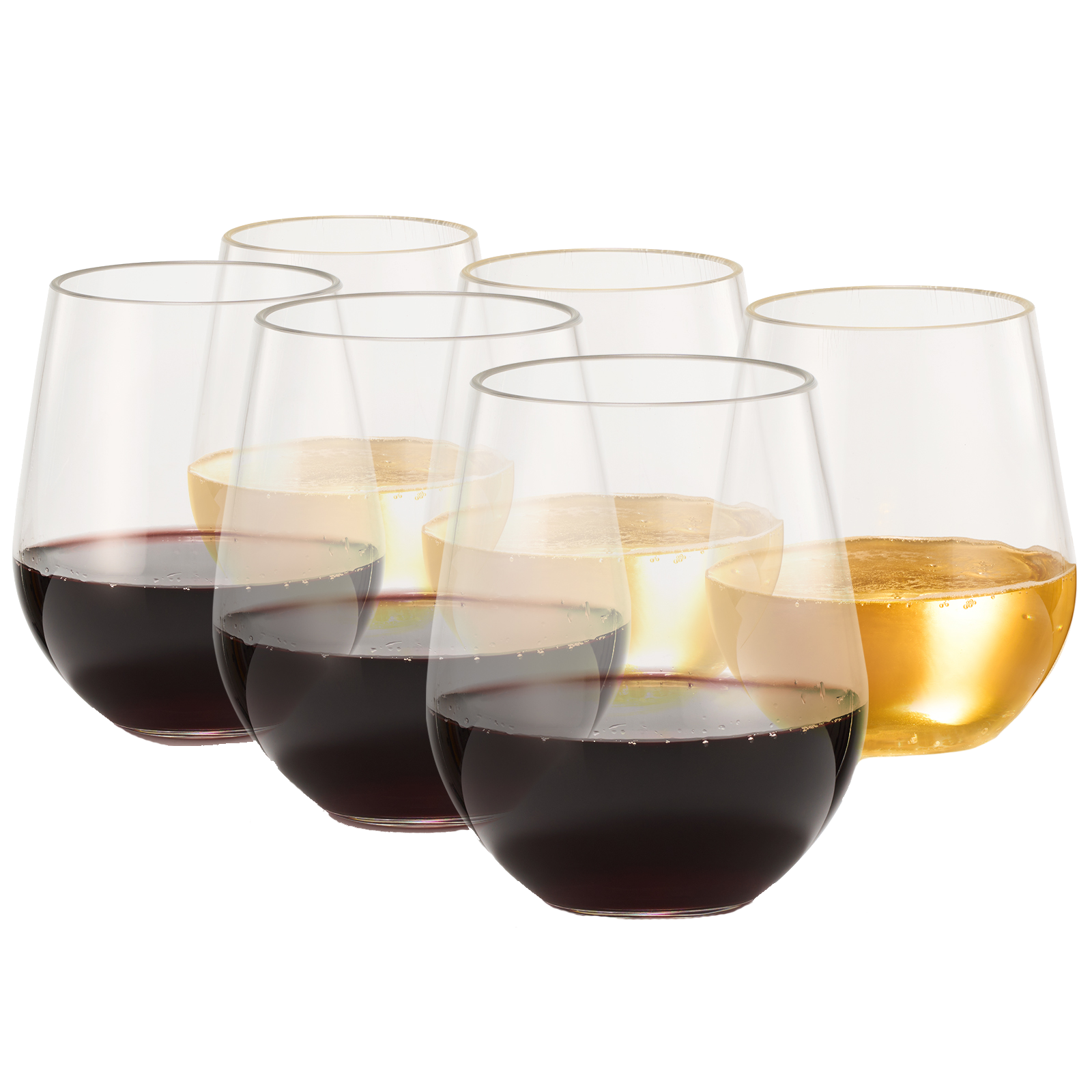 Colored Wine Glasses Set of 6 Crystal, 18Oz - Unique Fall Drinking Glass  Cups wi