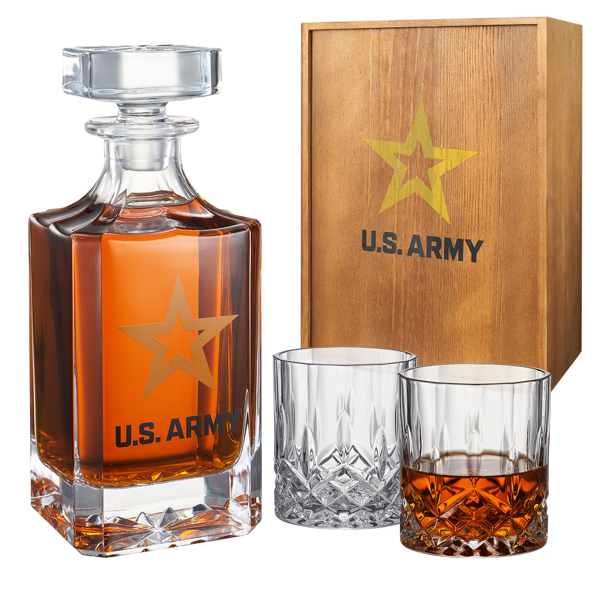 Humvee Decanter Set - Military Vehicle Decanter & Whiskey Glasses - HMMWV US Army / Marine Corps - Unique Gift for Operators, store Gunner