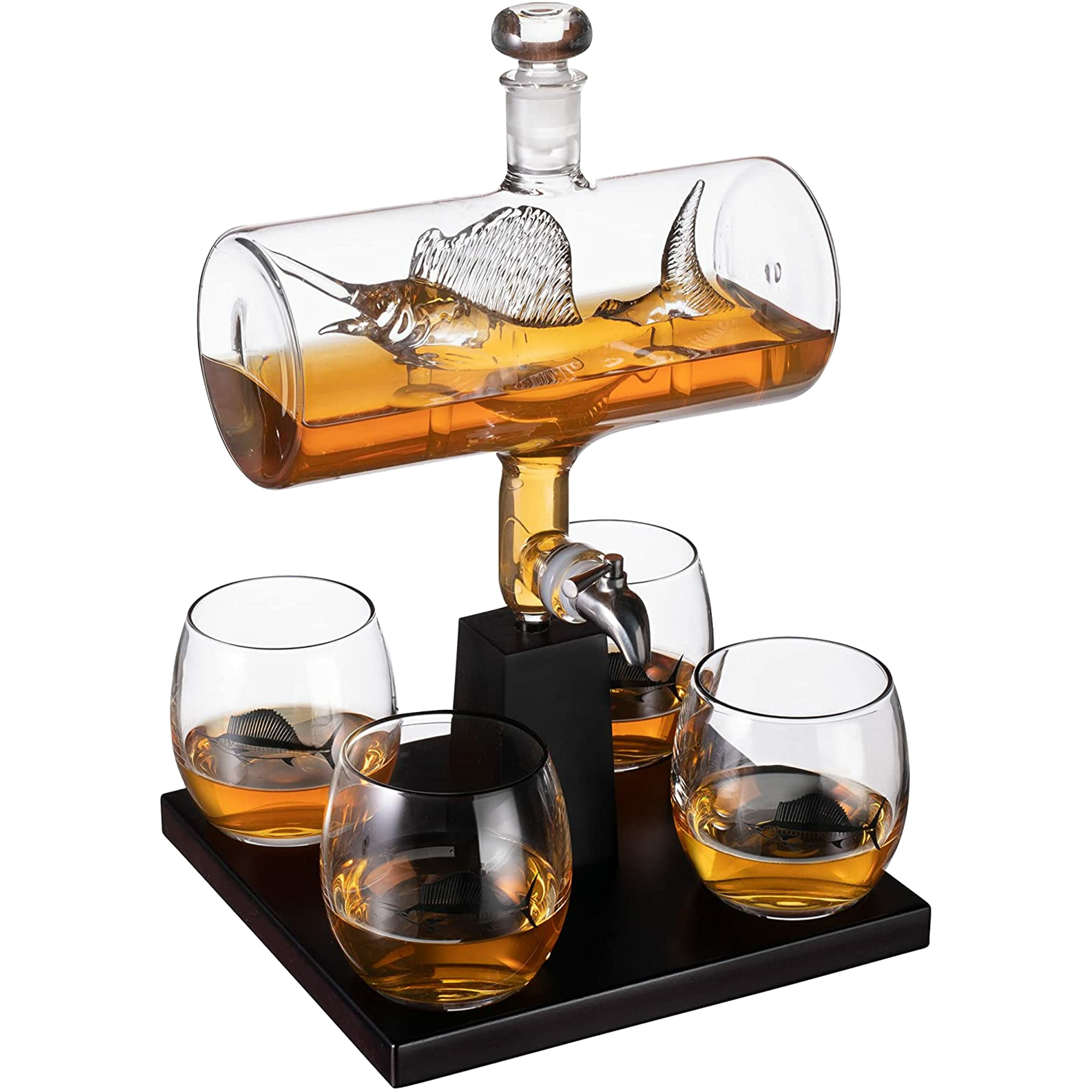 Prestige Decanters Bass Anglers Whiskey Decanter - Fisherman Gifts w India