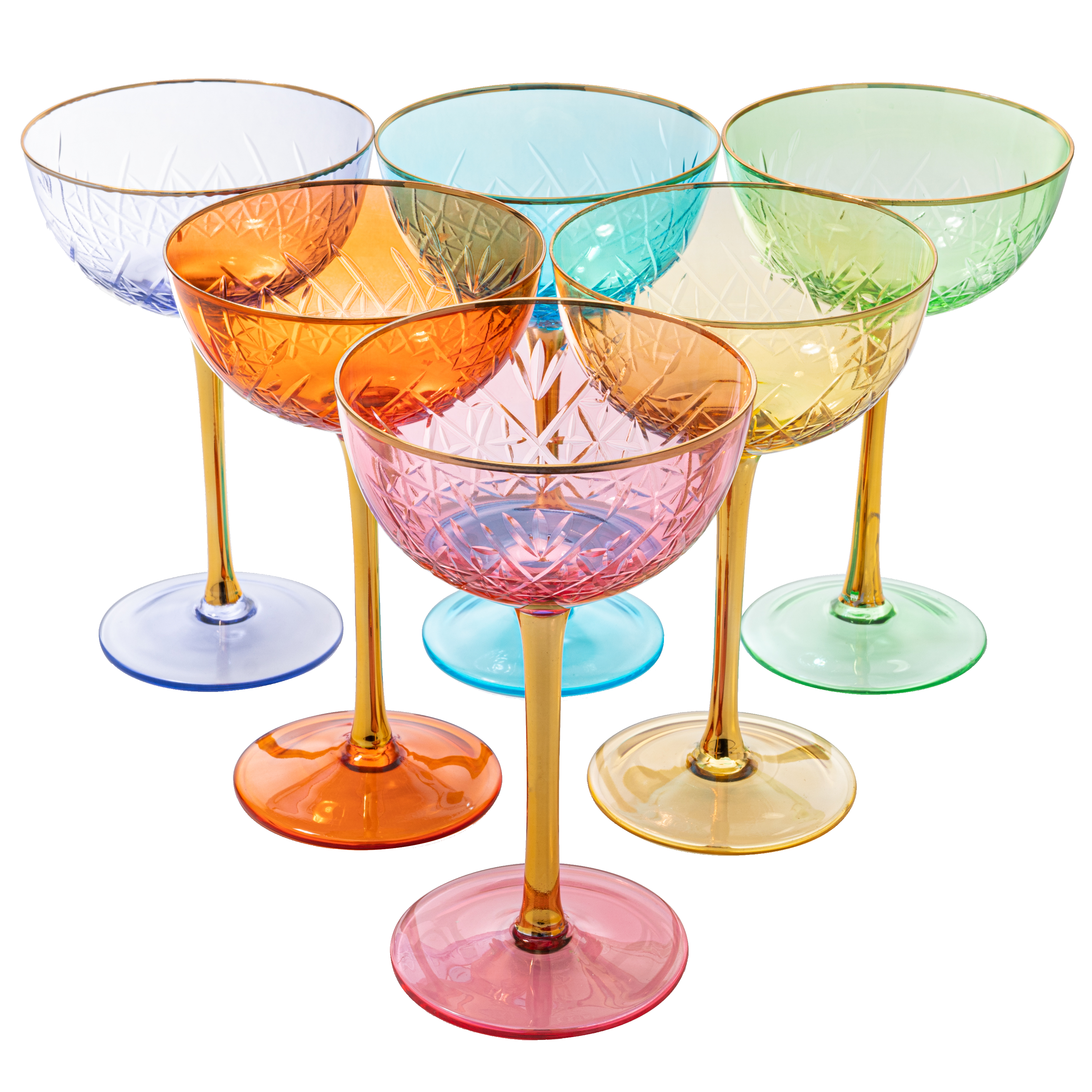 Vintage Art Deco Coupe for Champagne, Martini, Cocktails| Set of 6 | 7 oz  Classic Cocktail Glassware…See more Vintage Art Deco Coupe for Champagne