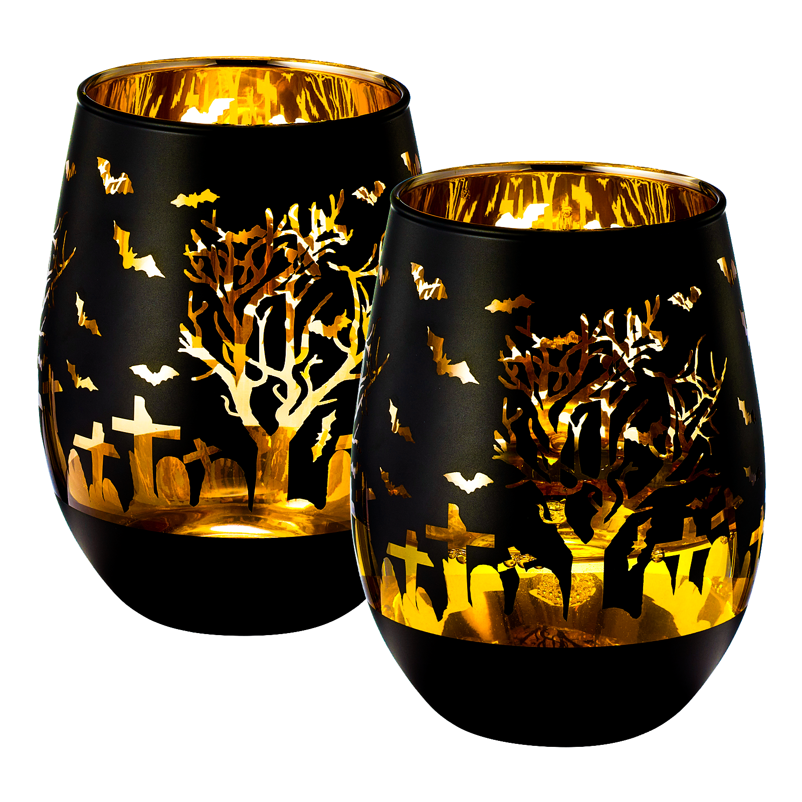 16 oz Whiskey or Wine Glasses with Frosted Design (2 Pack)