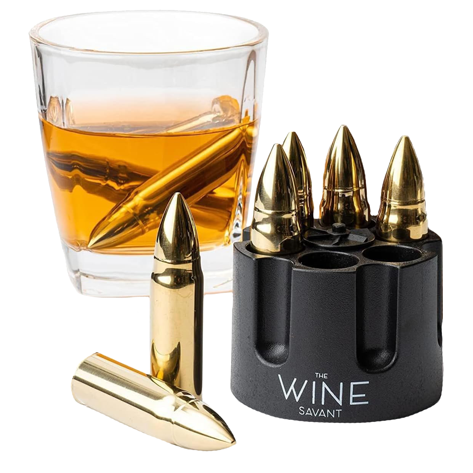 Whiskey Stones Bullets Gift Set for Men, The Wine Savant, 6 Stainless – Poe  and Company Limited