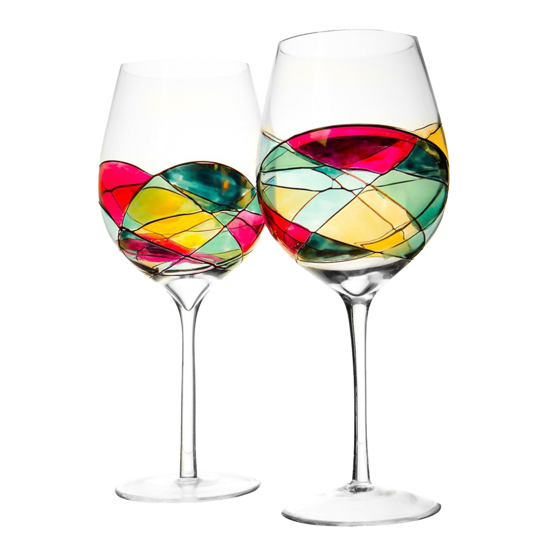Sagrada' Stemless Wine Glasses  Painting glassware, Wine bottle