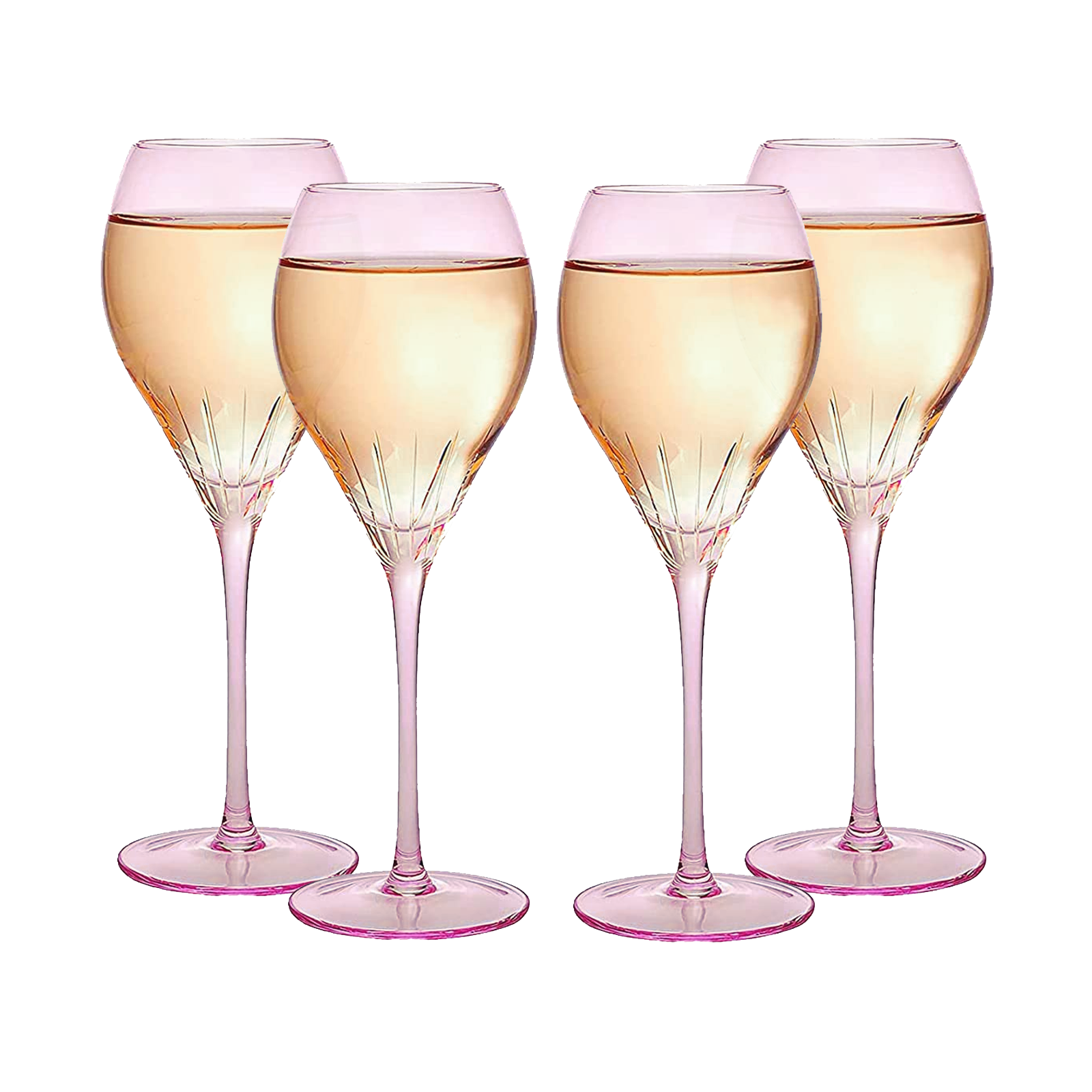 Set of 4 White Pearl Wine Glasses, 14oz