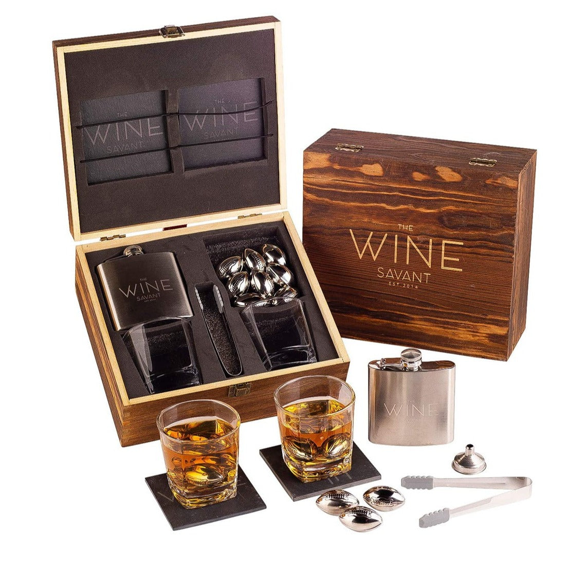 The Wine Savant Luxurious Bar Gift Set - Golf Whiskey Glasses