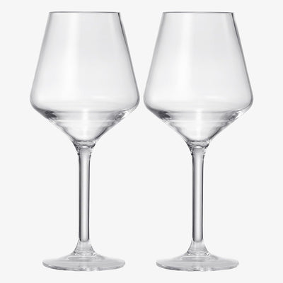 Unbreakable Stemmed Wine Glasses, Tritan Acrylic | Set of 2 | European Style Crystal Drinkware, 18oz