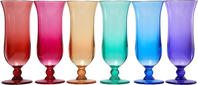 Unbreakable Pastel Color Acrylic Champagne Flutes Glasses | Set of 6 | European Style Toasting Cups 100% Tritan Drinkware, 5 oz Dishwasher Safe BPA