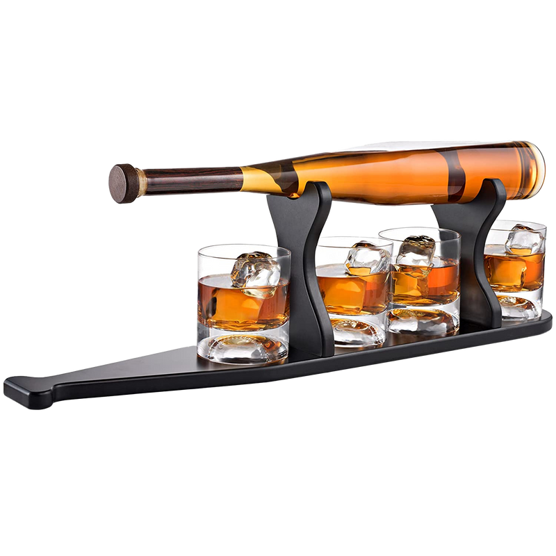 Vaduz Whiskey Decanter Set Transparent Creative with 2 Glasses,Gifts for Men,Whiskey Flask Carafe Decanter with 4 Whiskey Stones & Tong,Whiskey Carafe