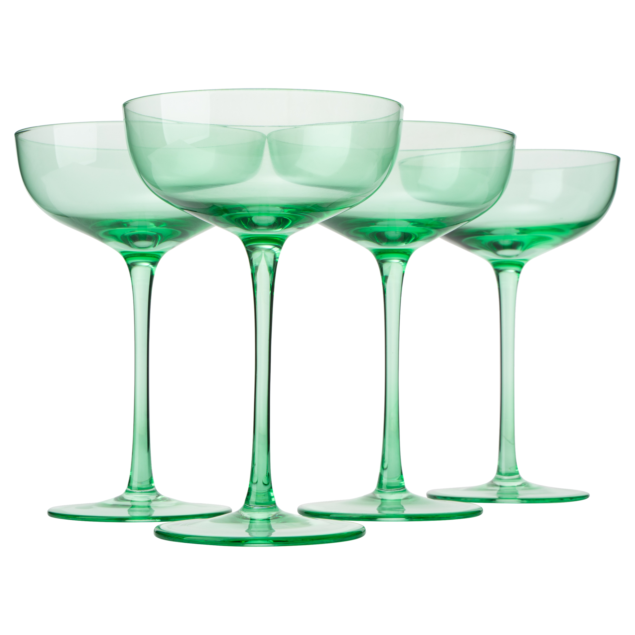 Set of 6 Vintage Green Champagne Coupes offers / Sherbet Glasses Imperial Glass Provincial Green Glasses Moonstone 1612