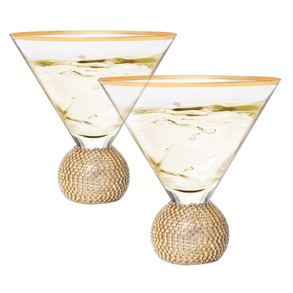 Bling Martini Glasses  Rhinestone Martini Glasses – Jersey Art Glass
