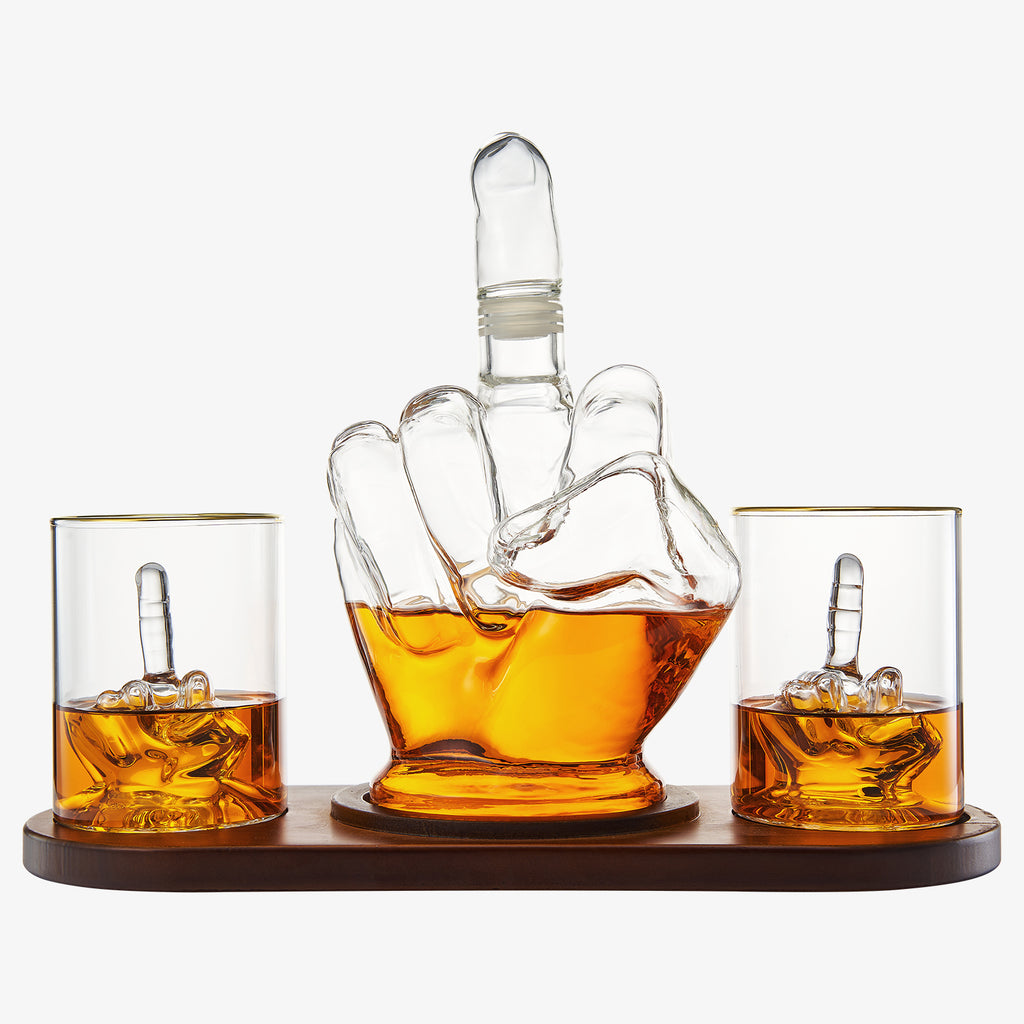 Penis Whiskey Decanter Bottle With Two Whiskey Glasses -  Unique & Funny Glass Container for Scotch, Tequila, Brandy, Rum, Bourbon &  Other Drinks - Naughty Gift Accessories, Deez Nuts Gag