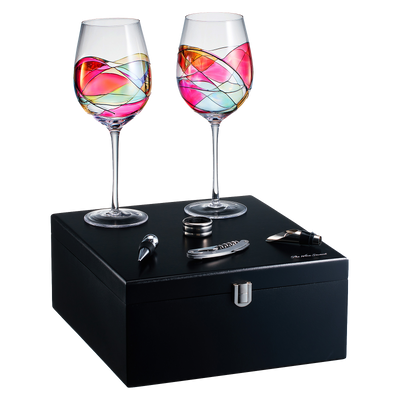 Colored Wine Glass Set, Large 12oz Bubble Glasses Set of 6, Unique Ita –  The Wine Savant