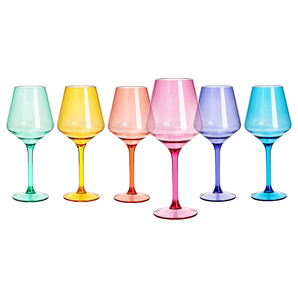 The Wine Savant - Art Deco Colored Crystal Stemless Wine Glass