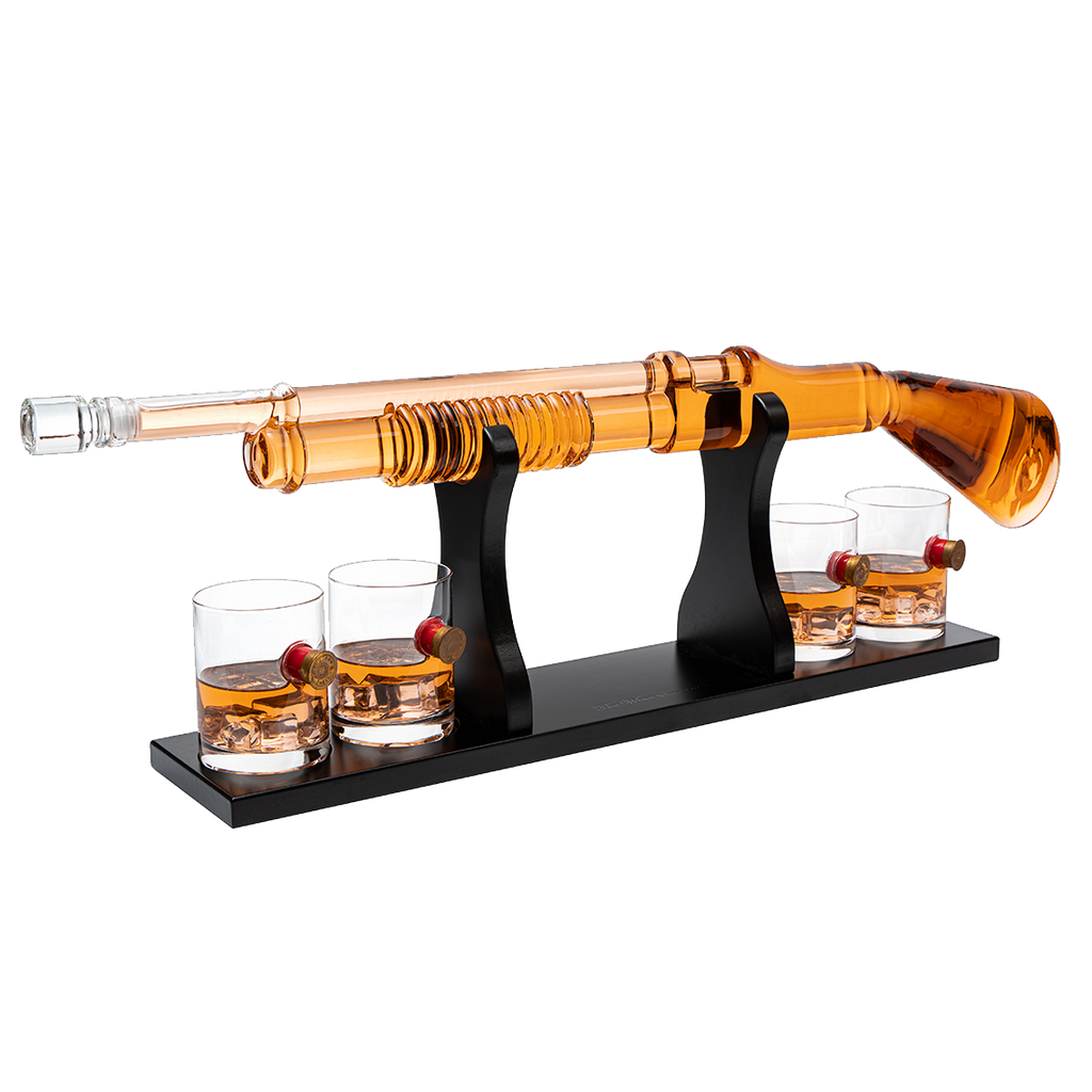 Blaster Gun Whiskey & Wine Decanter Set Glasses - Elegant Blaster