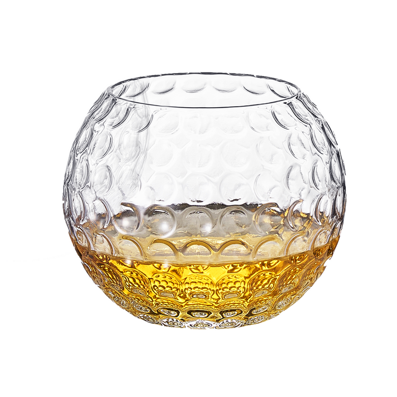 Golf Whiskey Glasses | 15 OZ Golf Ball Shaped Old Fashioned Liquor, Cocktail Glass, Crystal Unique & Fun Drinking Glassware Accessories, Gift For Him, Husband, Father, Boyfriend, Her