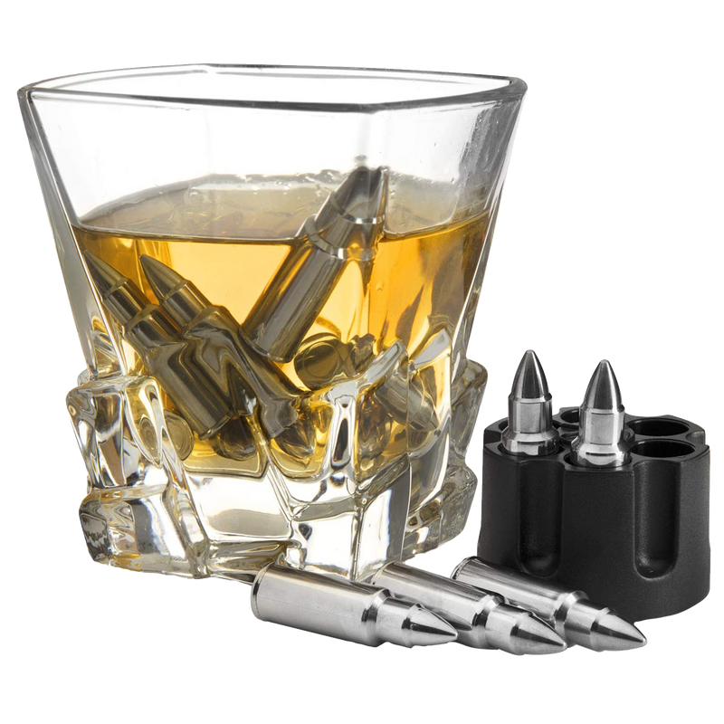 6Pcs Stainless Steel Bullet Ice Cube Chilling Stones