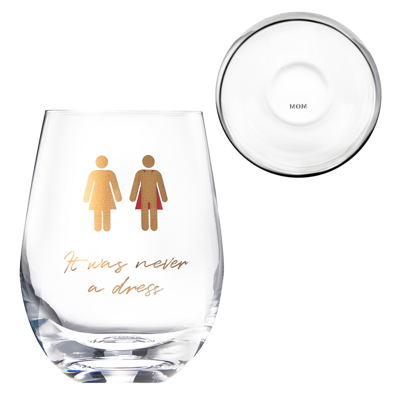 It Was Never a Dress, It Was Always a Cape Wine Glass, Gift for Mom, Women, Wife, Girlfriend, Empowering Feminist Mug - | Gifts for Friends RBG Wine Glass for Birthday, ItWasNeverADress