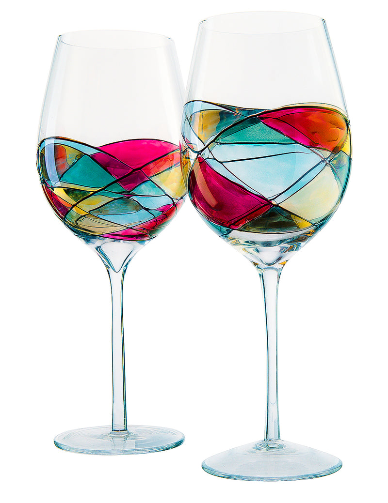 Sagrada' Stemless Wine Glasses  Painting glassware, Wine bottle