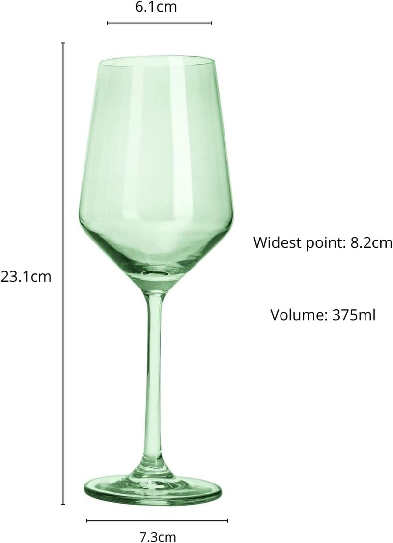 Set 6 Vintage Green Glass Stem Wine Glasses Red Wine Glasses White Wine  Glasses Vintage Wedding Gift 