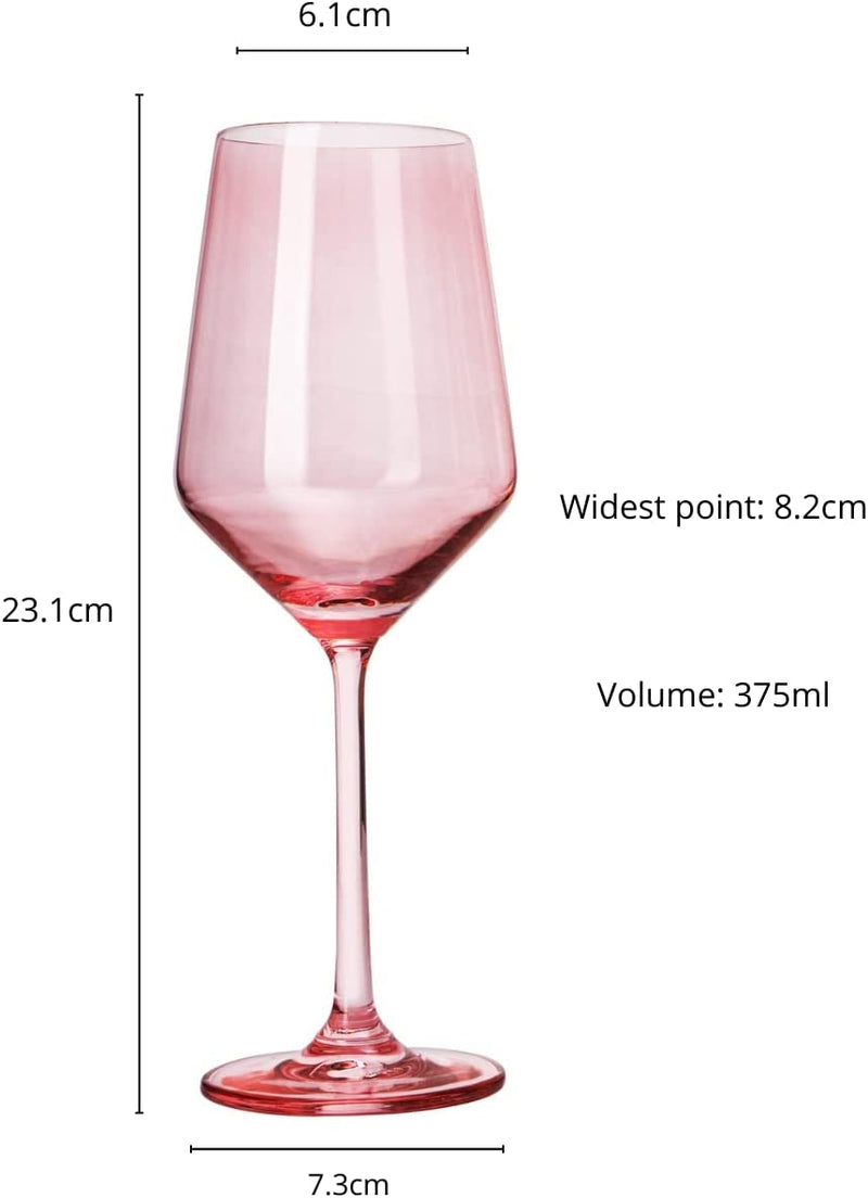 Red Wine Glasses Set of 6- Premium Crystal Wine Glasses Hand Blown