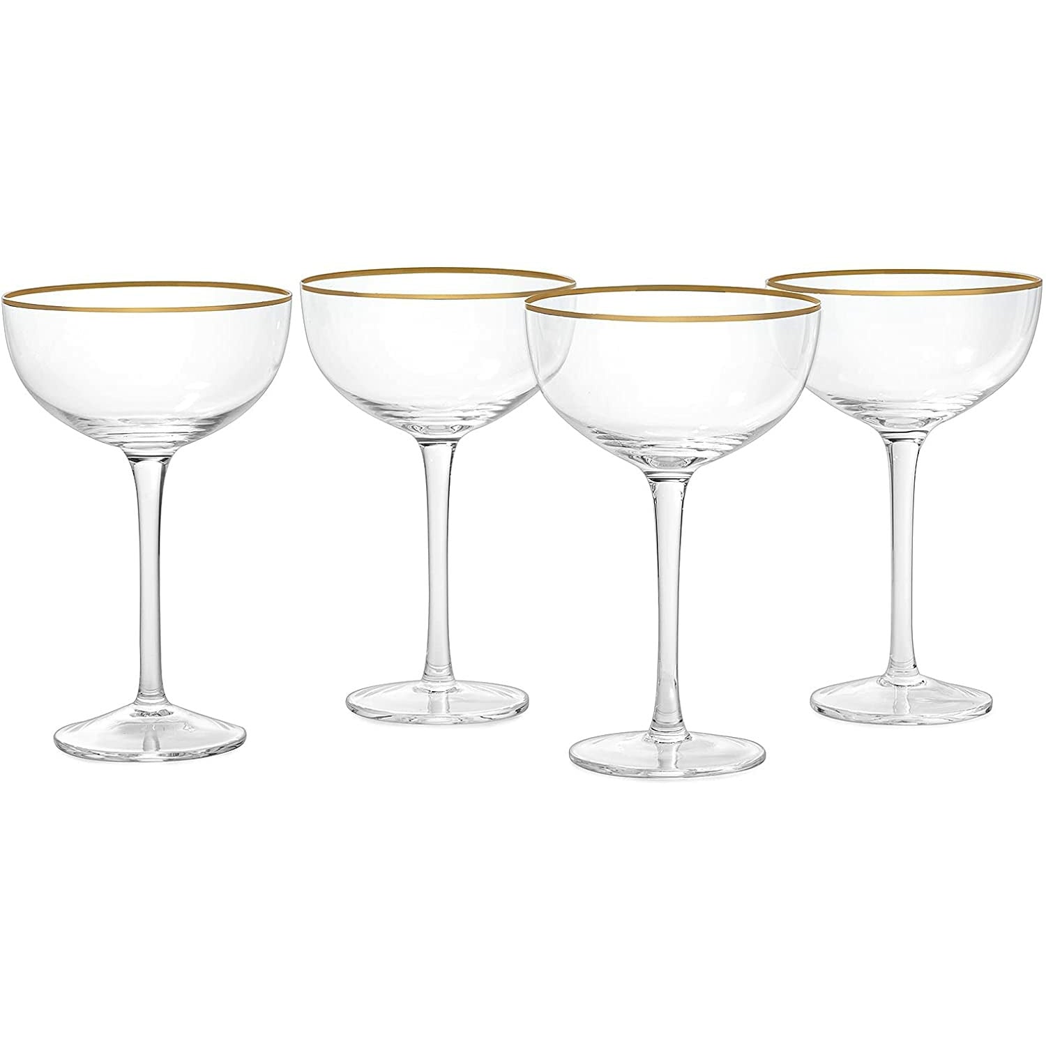 Vintage Art Deco Coupe Glasses | Set of 4 | 7 oz Classic Cocktail Glassware  for Champagne, Martini, …See more Vintage Art Deco Coupe Glasses | Set of