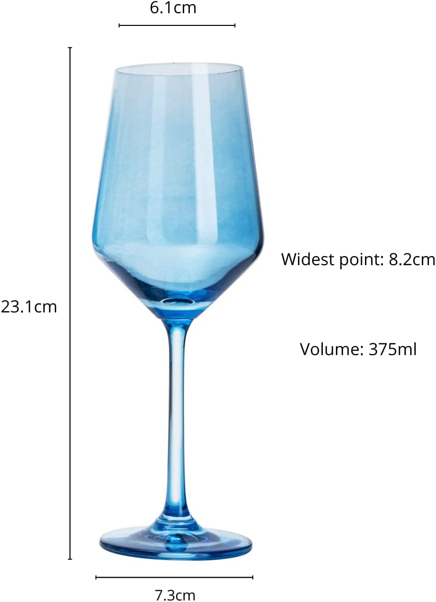Elegant Wine Glasses Set of 4 (15oz) Stemware with Long Crystal Diamond Stem, Size: One Size