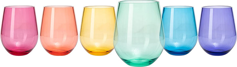 Unbreakable Stemless Wine Glasses Set of 4 Shatterproof Non BR Transparent  16 Oz for sale online
