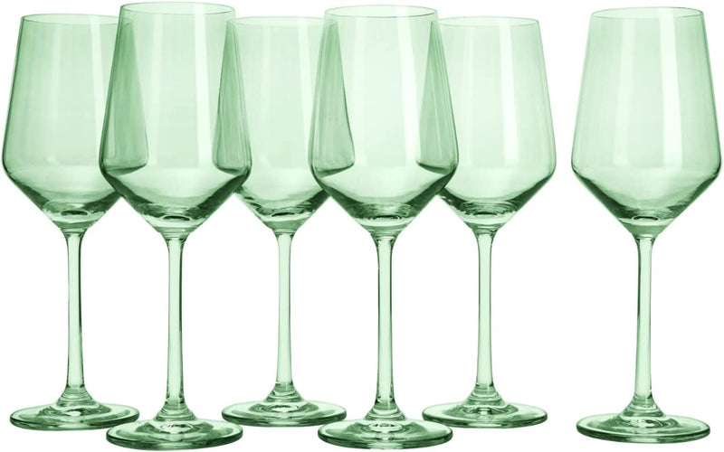 Set of 6 Smoked Square Shaped Wine Glasses
