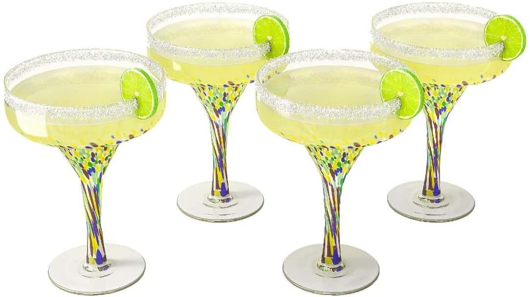 Margarita Glasses Hand Blown – Set of 2 Mexico Holds 16 oz