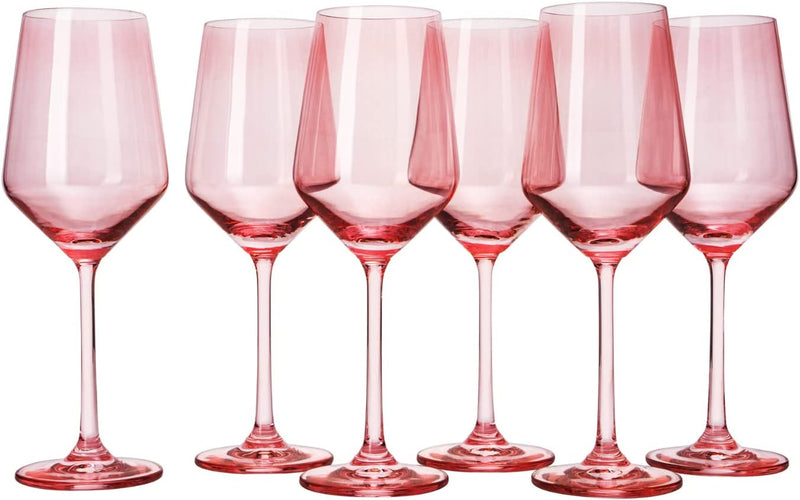 Rose Red Wine Glasses Set of 6 - Hand Blown Crystal Red Burgundy Wine  Glasses16.5oz, Unique Wine Gla…See more Rose Red Wine Glasses Set of 6 -  Hand