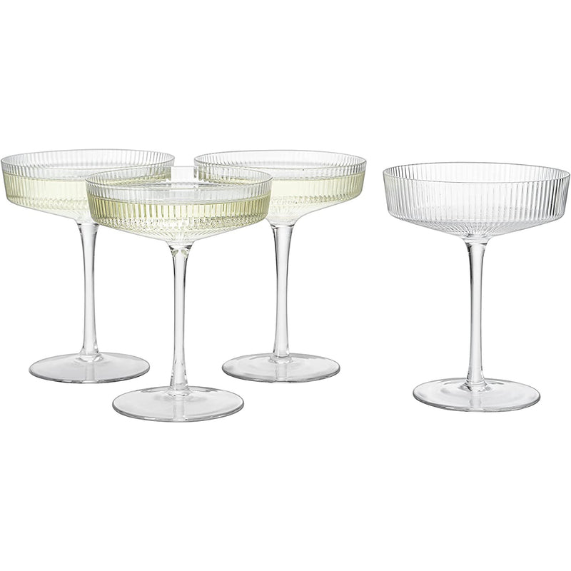 Ribbed Coupe Cocktail Glasses 8 oz | Set of 2 | Classic Manhattan Glasses  For Cocktails, Champagne C…See more Ribbed Coupe Cocktail Glasses 8 oz |  Set