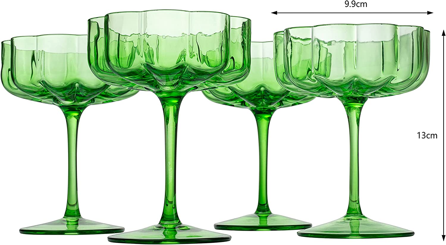 The Wine Savant Champagne Coupes 12oz Colorful Champagne Glasses, Pros