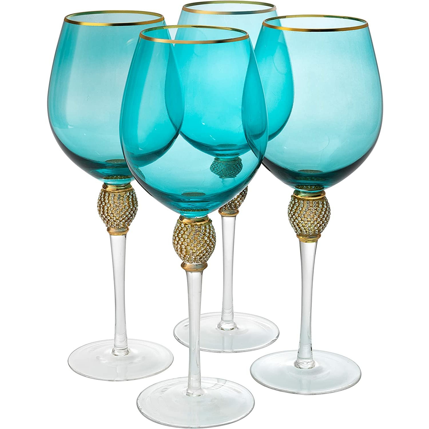 The Wine Savant Large Diamond Wine Glasses, 10 H Gold Rim Rhinestone  Diamond Glasses - Wedding Glas…See more The Wine Savant Large Diamond Wine
