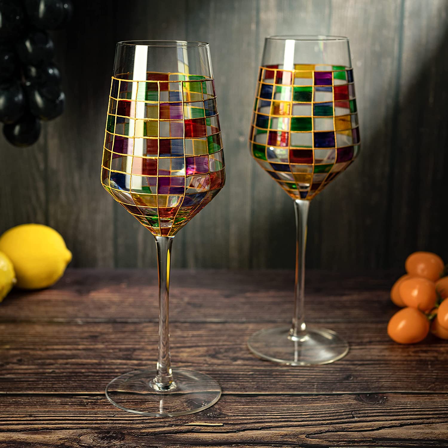 Stained Glass Wine Glasses, Glass Drinking Glasses