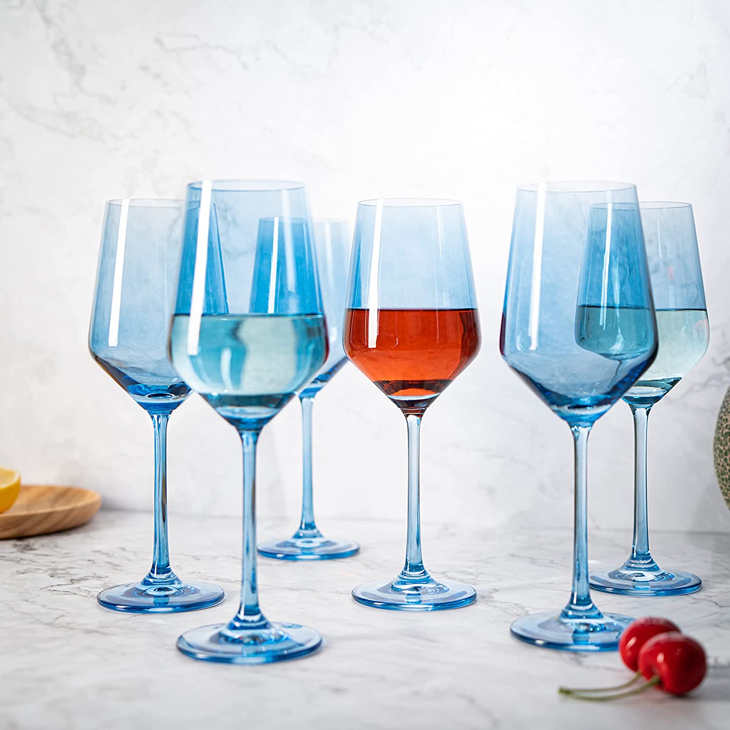 Colored Wine Glasses Set of 6 - 【13oz】【Unfading Color | Hand-Blown】【NOT  Dishwasher Safe】 Colorful Wi…See more Colored Wine Glasses Set of 6 