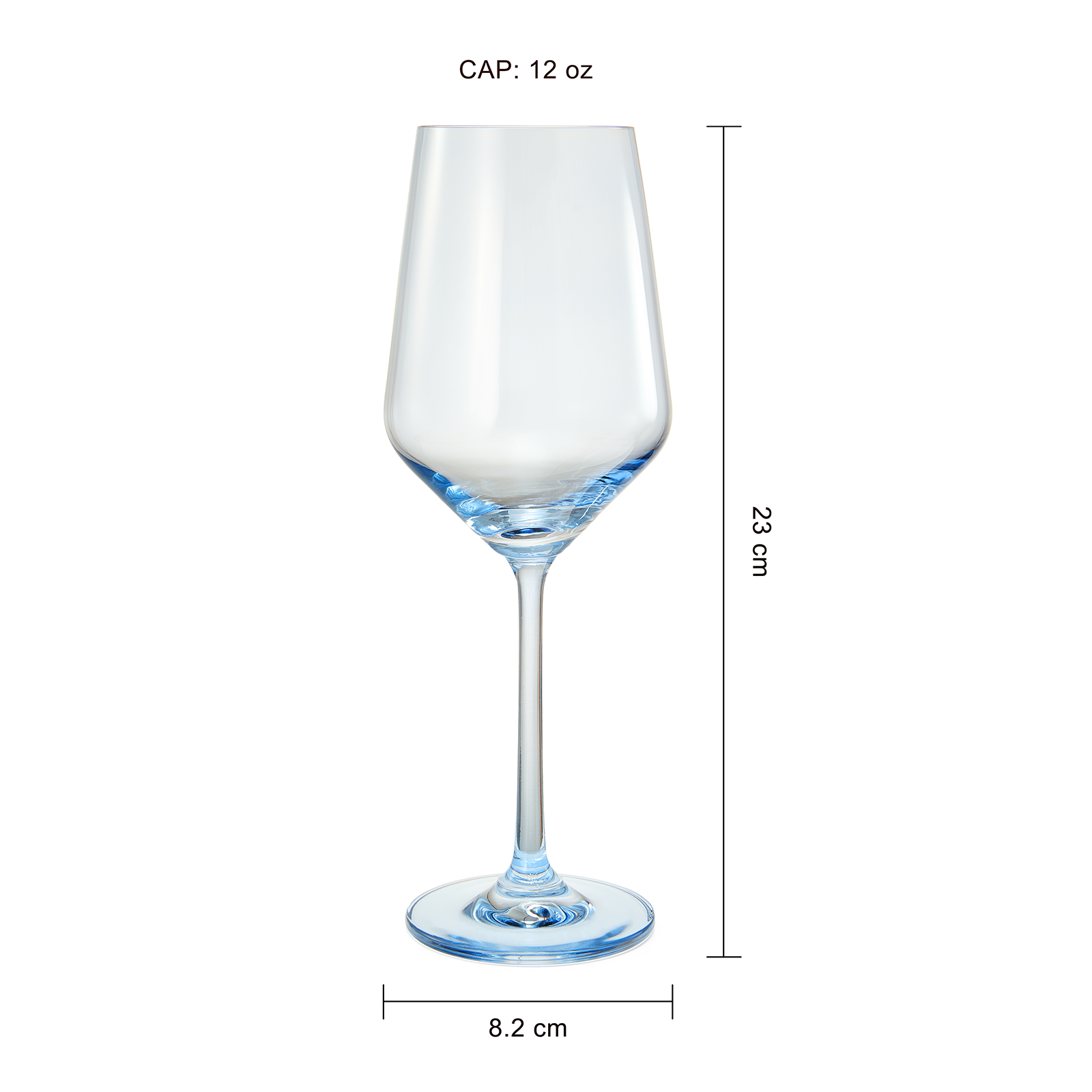 Set of 6 Light Blue Sea Color Wine Glasses