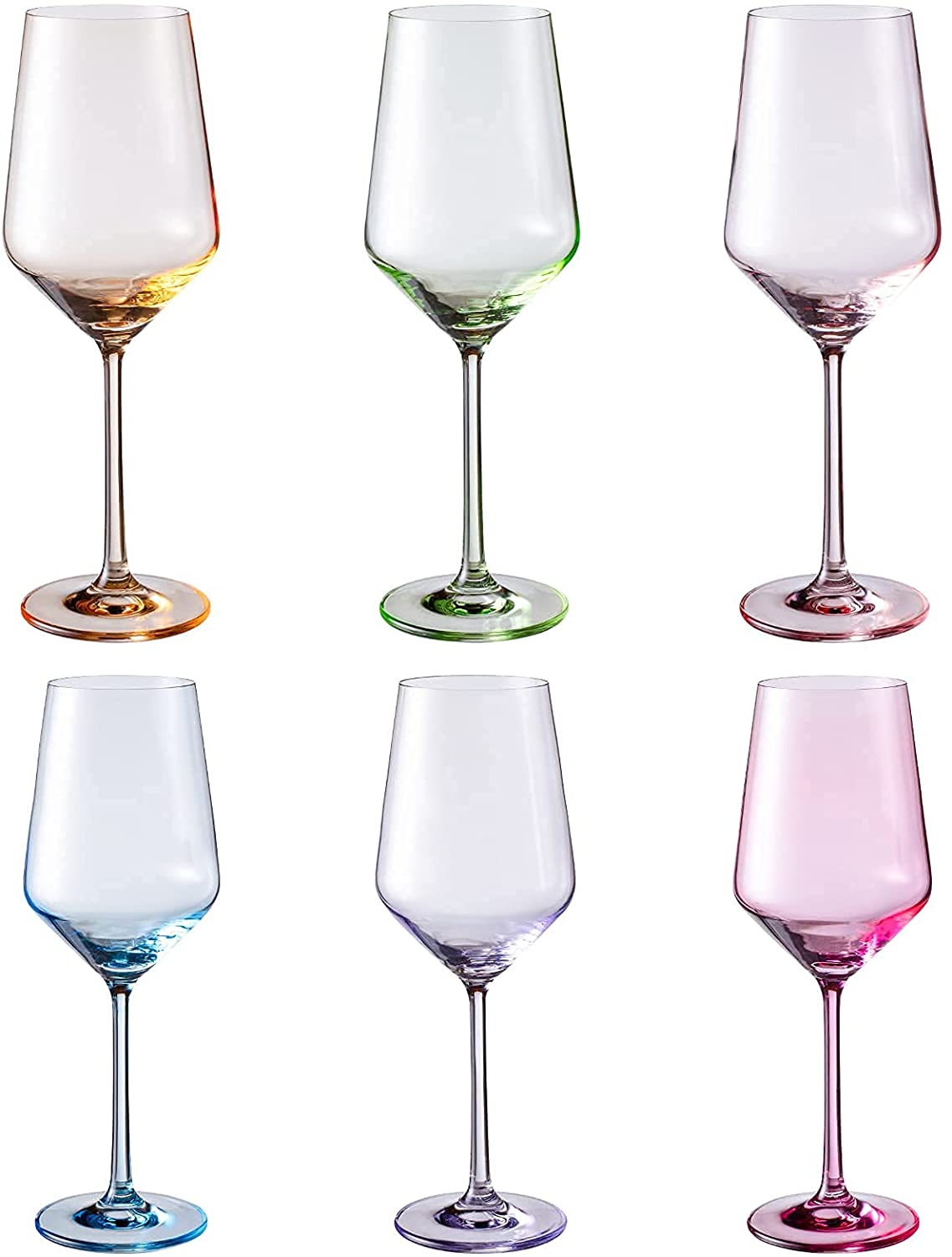 Colored Crystal Wine Glass Set of 6, Gift For Him, Her, Wife, Friend - –  The Wine Savant